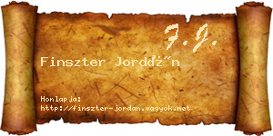 Finszter Jordán névjegykártya